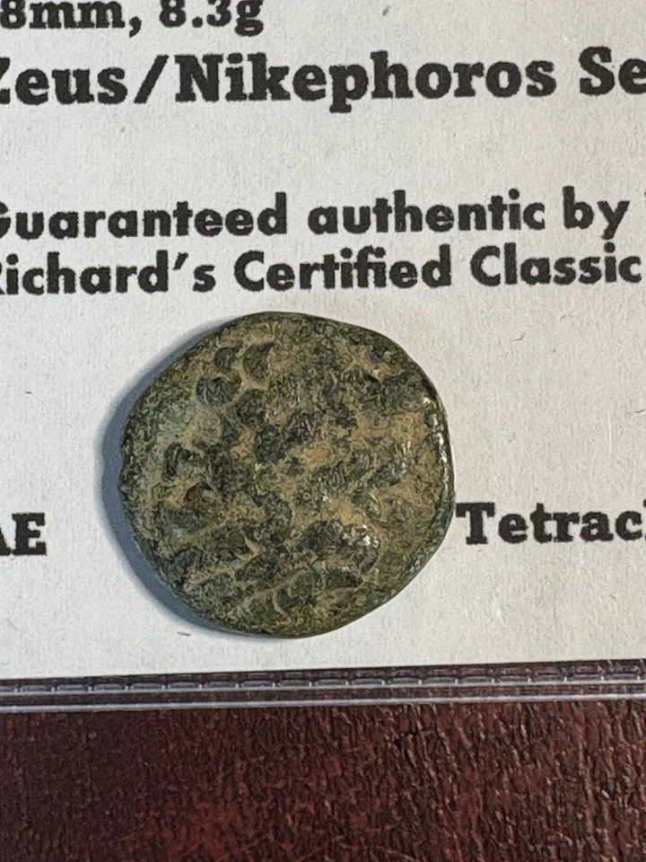 Ancient Greece Antioch 38-35BC Zeus/Nikephoros Seated. 18mm 8g Tetrachalkon CG11 - Image 2 of 4