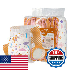 Aimisin Adult Printed Diapersxx-Large-Fox And Bear 7 Pieces For Men And Women -