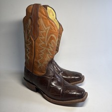 Justin Boots $899 Genuine Nile Crocodile Western Cowboy Mens Sz 8 B Made in USA