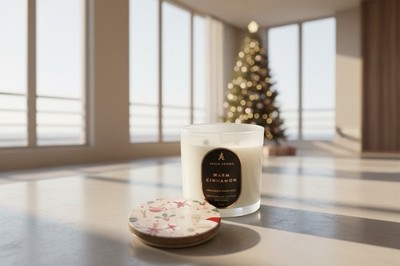 SHEER AROMA - WARM CINNAMON Candle   24 oz [Seasonal Limited] FREE SHIPPING