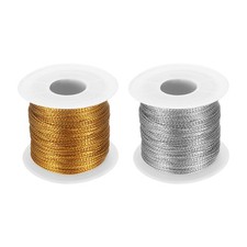Metallic Cord Set 1mm 109 Yards Metallic Ornament String Kit Gold Silver