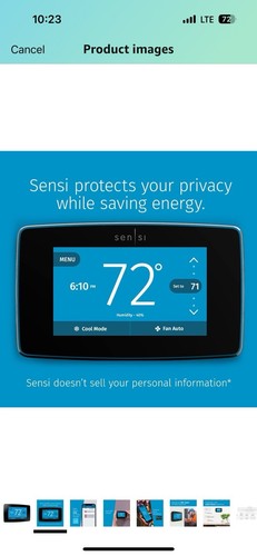 Emerson Sensi Touch WiFi Programmable Thermostat Touchscreen Color Display ST75