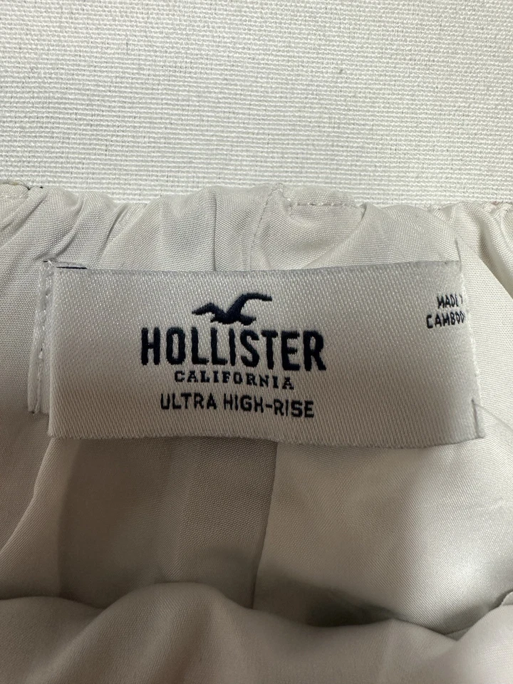 Falda Hollister para mujer Xs roja a cuadros tiro ultra alto mezcla de lana forrada mini Foto 2 de 4
