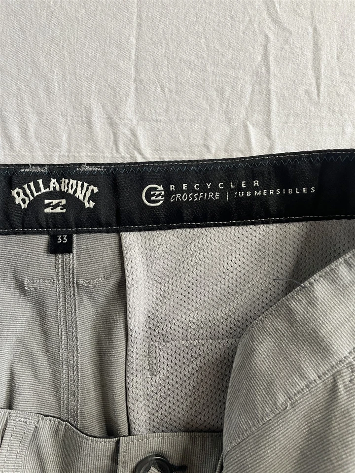 Pantalones Cortos Billabong 33x9" Gris Crossfire Sumergibles Híbridos Para Hombre Foto 3 de 4