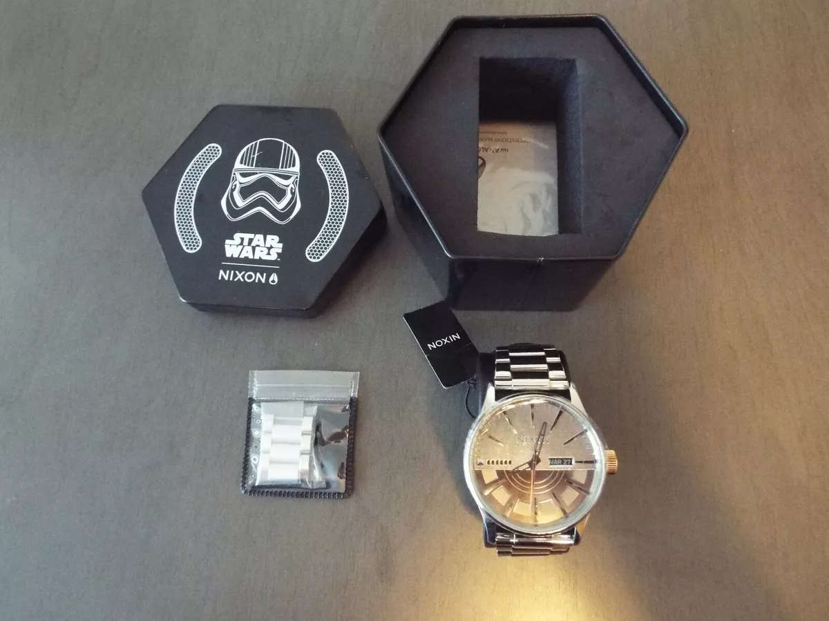 RARE NEW NIXON THE SENTRY SS STAR WARS DARTH VADER PHASMA SILVER UNISEX WATCH