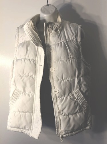 AéRopostale XL/TG almond Puffer ski vest full zip button flannel lined - 第 1/7 張圖片