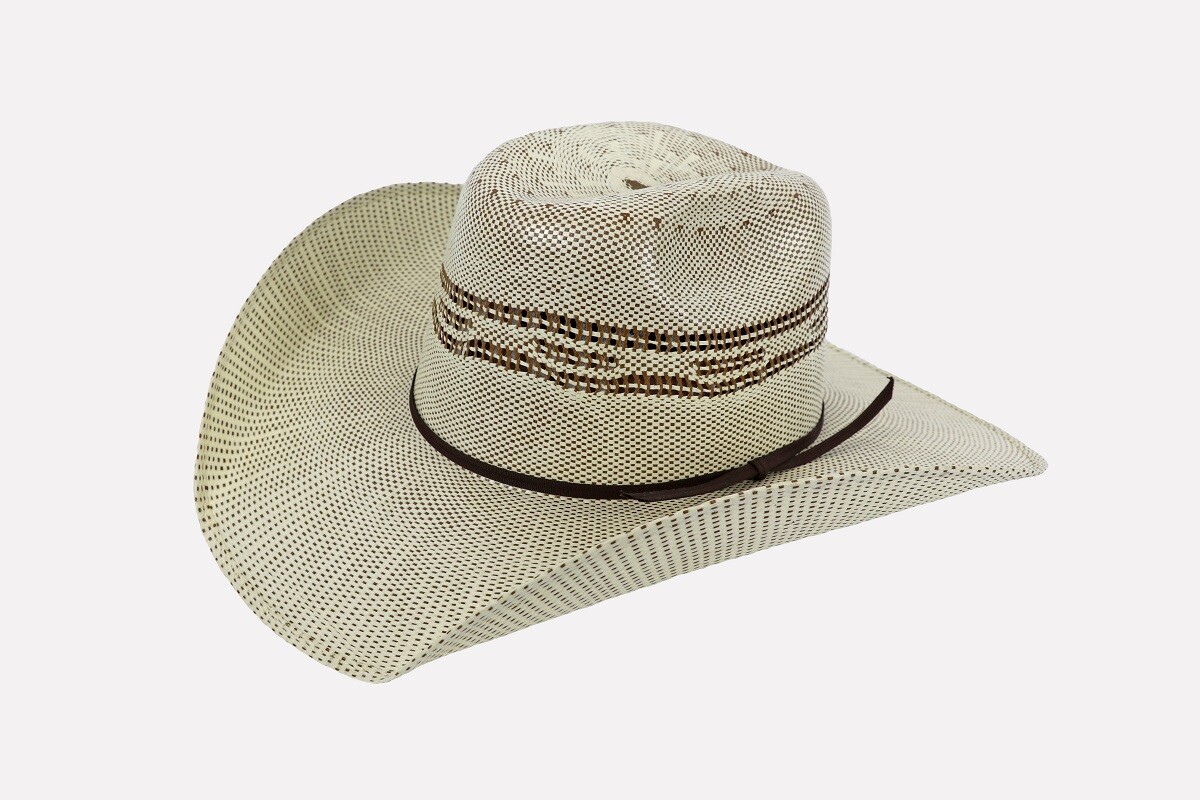 帽子 CLANE  / ROUND BRIM STRAW HAT COWBOY HAT ~2-Tone BANGORA Straw~ Ventilated Crown- 4