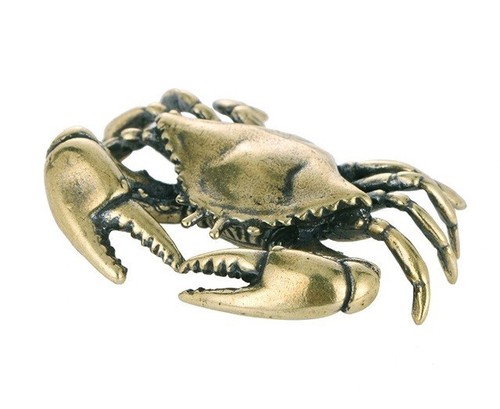 Brass Crab Animal Statue Small Sculpture Tabletop Figurine Home Decor Gifts - Picture 2 of 10