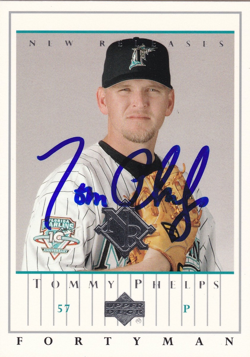 TOMMY PHELPS MIAMI MARLINS SIGNED UPPER DECK 40M BASEBALL CARD