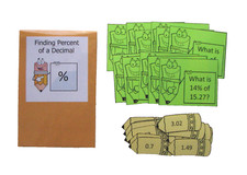 Teacher Created Math Center Resource Game Finding Percent of Decimals