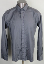 Mens Ted Baker London Long Sleeve Button Front Dinner Dress Shirt Size 5 Gray