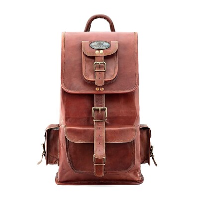 22 Inch New Genuine Leather Back Pack Rucksack Travel Bag For Men's and Women's | eBay 22 Inch New Genuine Leather Back Pack Rucksack Travel Bag For Men's and Women's | eBay