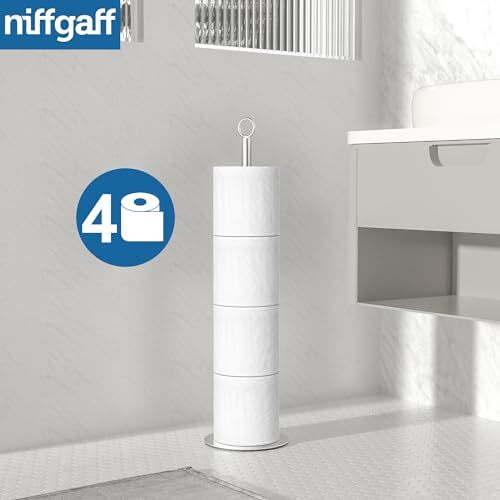 Toilet Paper Holder Standwith Reserve Function Freestanding Toilet Paper Brushed