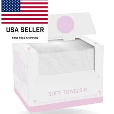 Soft Towels XL 50ct, Disposable Face Makeup Wipes Cotton Skin Care Club