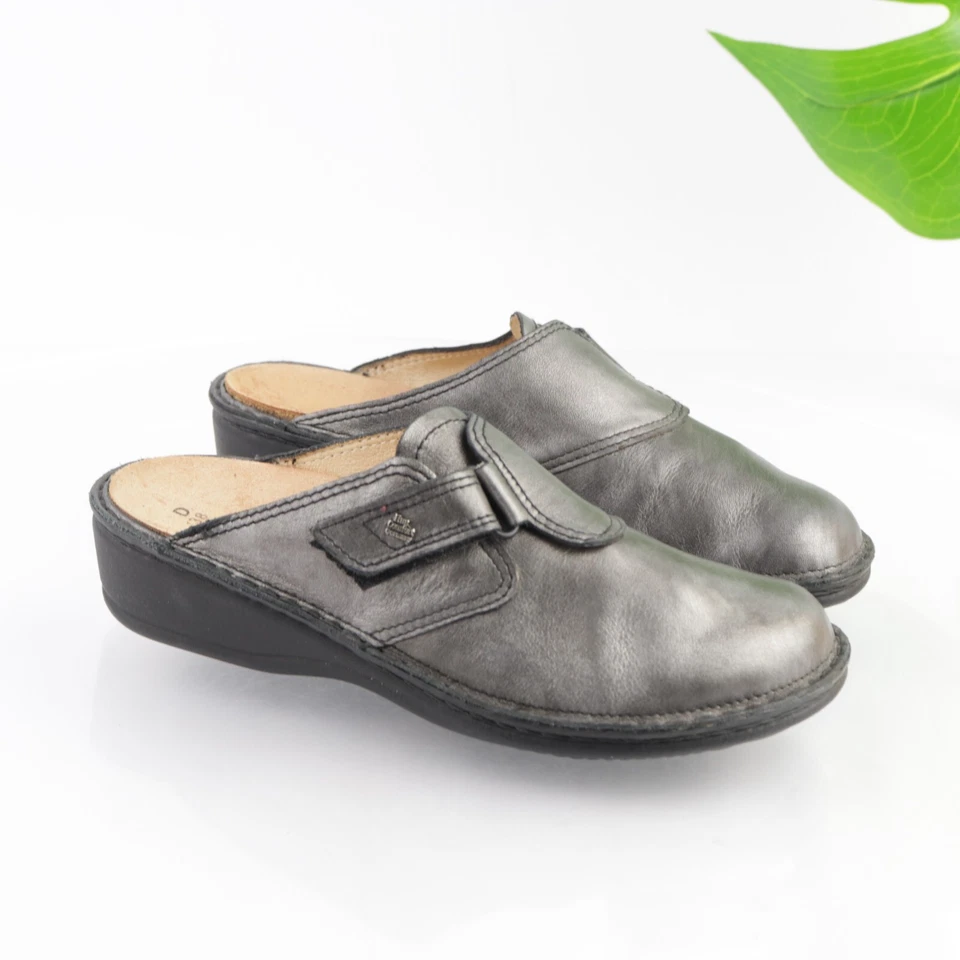 Женские туфли-слипоны Finn Comfort Aussee Mule размер 38 7 D металлик серебристые - Изображение 2 из 4