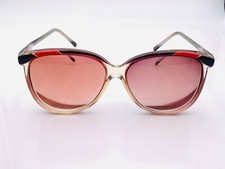 Vintage Nicole Black Red Translucent Oval Sunglasses Hong Kong FRAMES ONLY