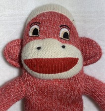Sock Monkey Plush 15" Red 2009 Street players Embroidered Eyes Light 4Y6PG10