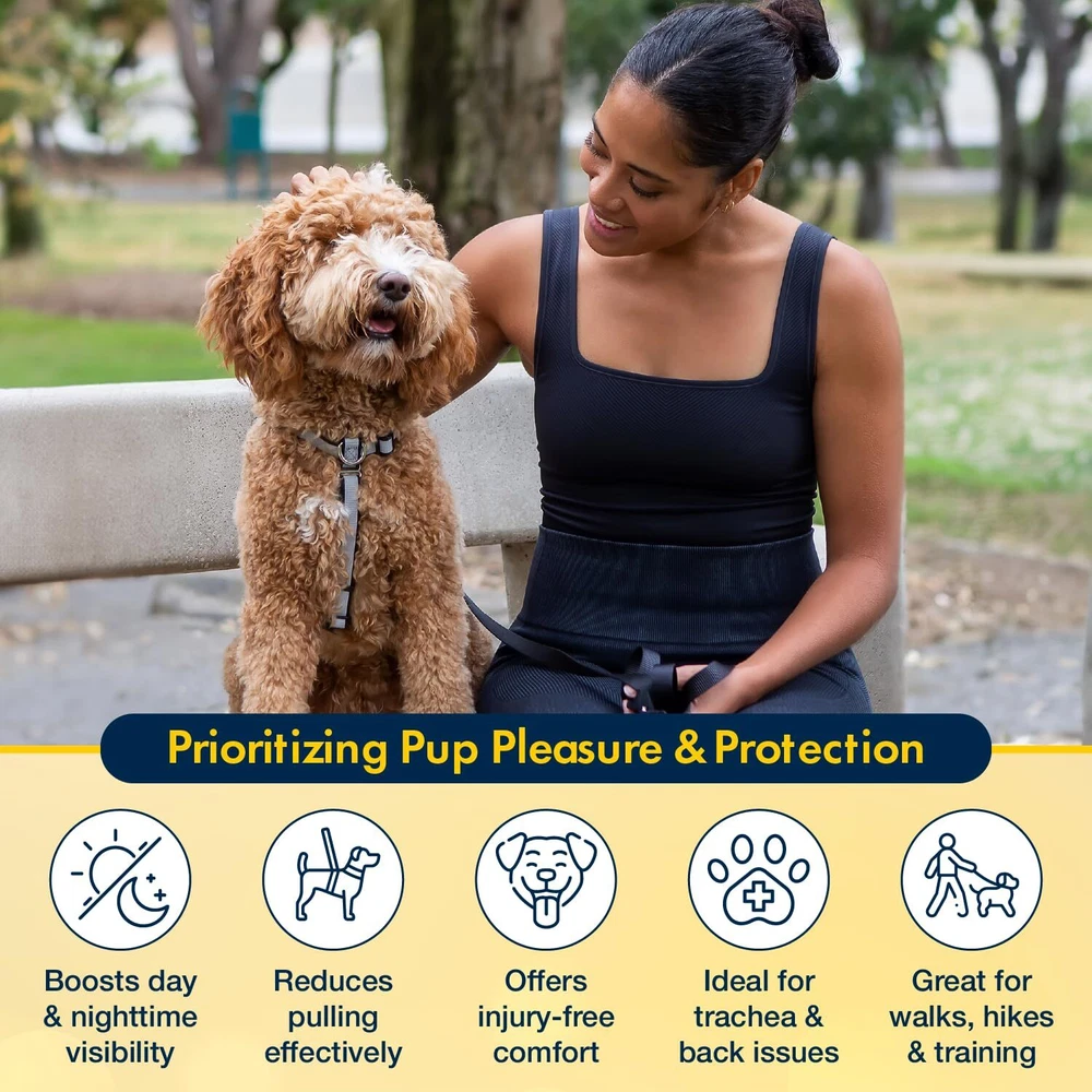 Dog Harness for Large Dogs - No Pull Fully Customizable Fitment - 3M Reflecti...