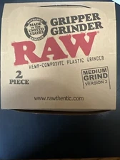 RAW Rolling Papers 2 PIECE USA HEMP PLASTIC FINE GRIND GRINDER - Limited Edition