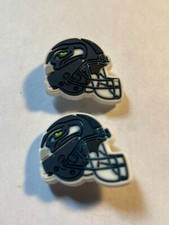 Seattle Seahawks helmet football team shoe charm 2pk button back