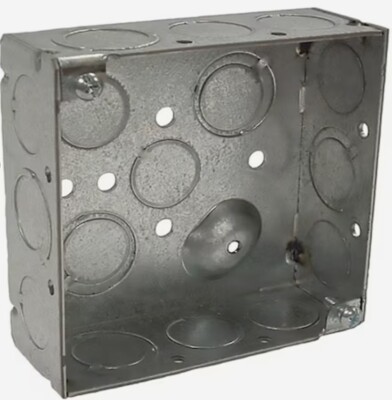 Raco 8189 Steel 4'' x 4'' x 1-1/2'' 2-Gang Welded Corners Square Electrical Box