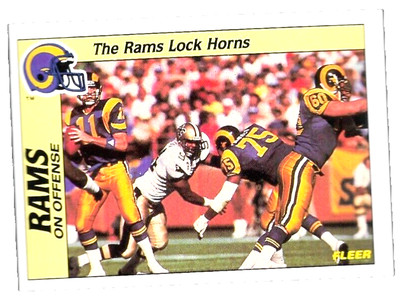 1988 Fleer Live Jim Everett Action Rams Lock Horns L A Rams 49 Of 88 ...