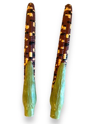 Indian Corn Taper Candles Fall Thanksgiving Autumn 10 inch Unused Vintage