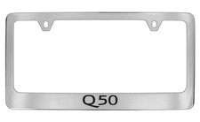 Infiniti Q50 Chrome Plated Engraved Brass Metal License Plate Frame Holder Tag Infiniti Q50 Chrome Plated Engraved Brass Metal License Plate Frame Holder Tag