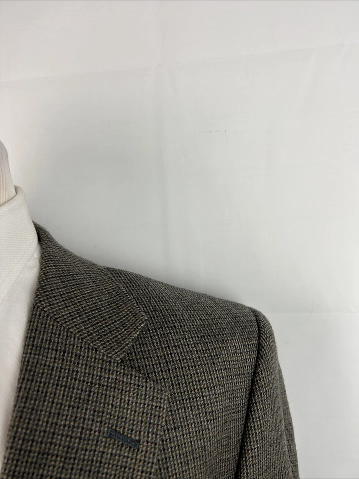 Blazer de lana de cordero a cuadros marrón y gris Covington OTOÑO/INVIERNO 46L $495 para hombre Foto 2 de 4