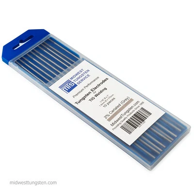 MIDWEST TUNGSTEN SERVICE TIG Welding Tungsten Rod Electrodes 2% Ceriated 1/16” x 7” (Grey, WC20) 10PK