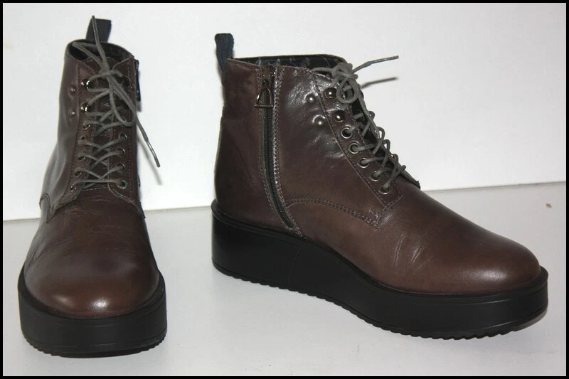 U.S. POLO ASSN Bottines compensées Cuir Marron Lacets T 39 TTBE - Photo 2/4