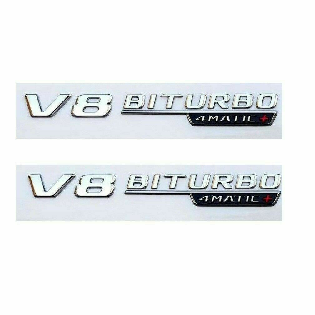 Auto Car Silver V8 Vintage Logo Chrome Trunk Metal Emblems Badge