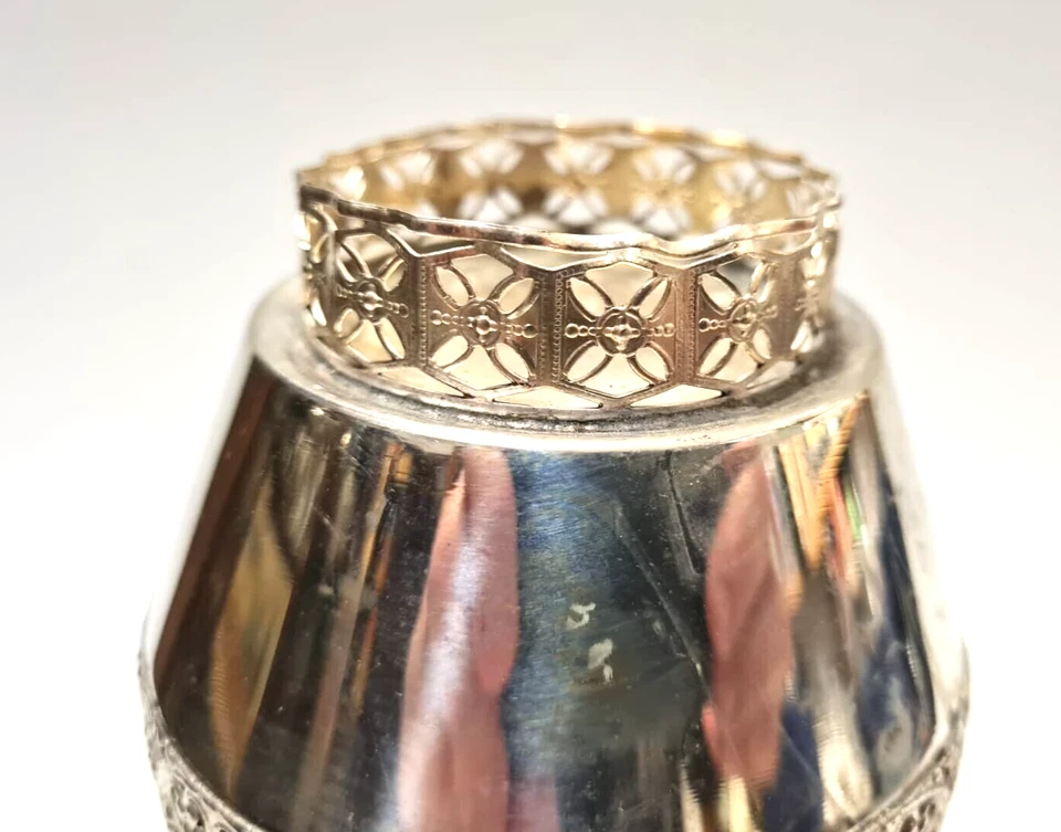 Caja de pie Eisenstein Israel estilo filigrana plateada rara de colección Etrog Foto 3 de 4