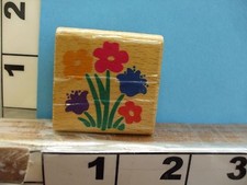 solid bold posh flowers rubber stamp 1U