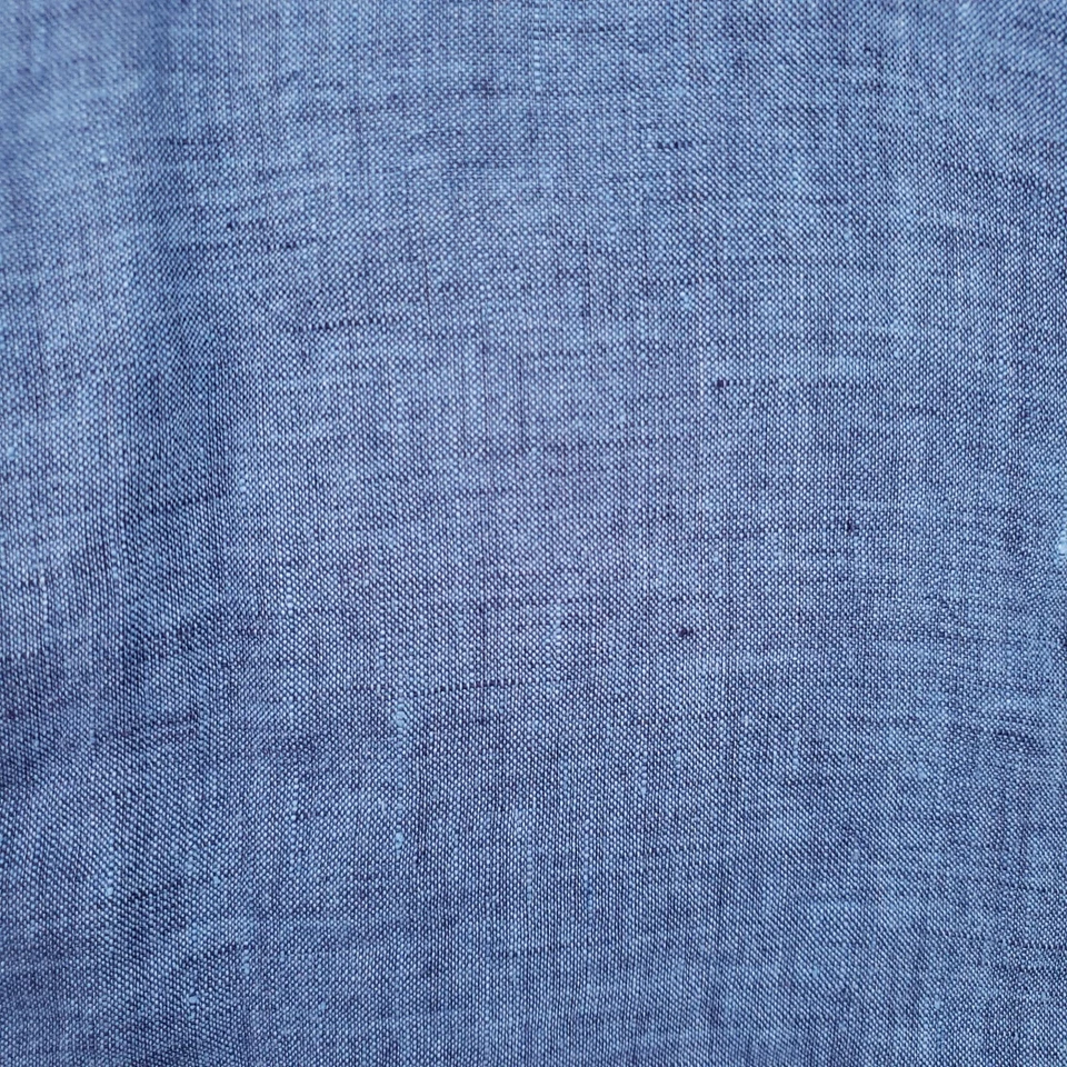 Perry Ellis Button Up Shirt Men L Large Blue Linen Roll Tab Long Sleeve Collared - Image 4 of 4