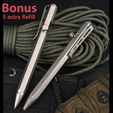 Titanium Bolt Action Tactical Pen Pocket Ballpoint EDC Outdoor Camping Survival