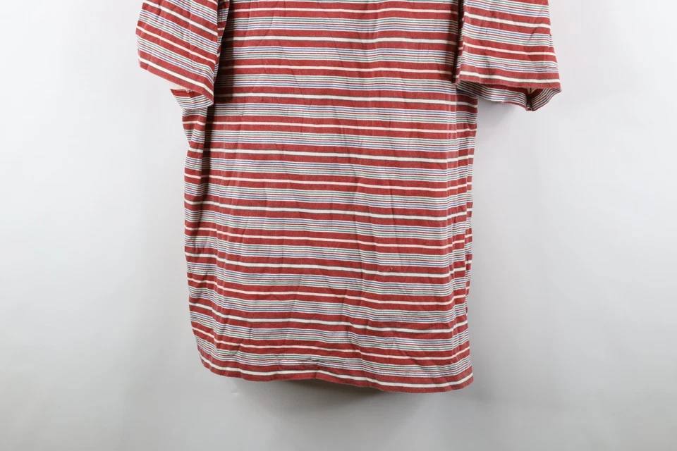 Camiseta Henley a Rayas Calce Suelto Desteñido XL De Colección Años 90 Timberland Para Hombres Rojo Algodón Foto 3 de 4