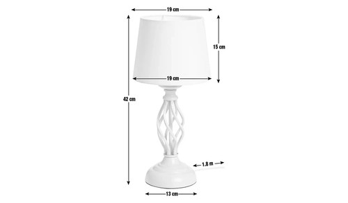 Argos Home Twist 42cm Metal Table Lamp - Cream Classic & Elegant Led Lamp New - Picture 4 of 5