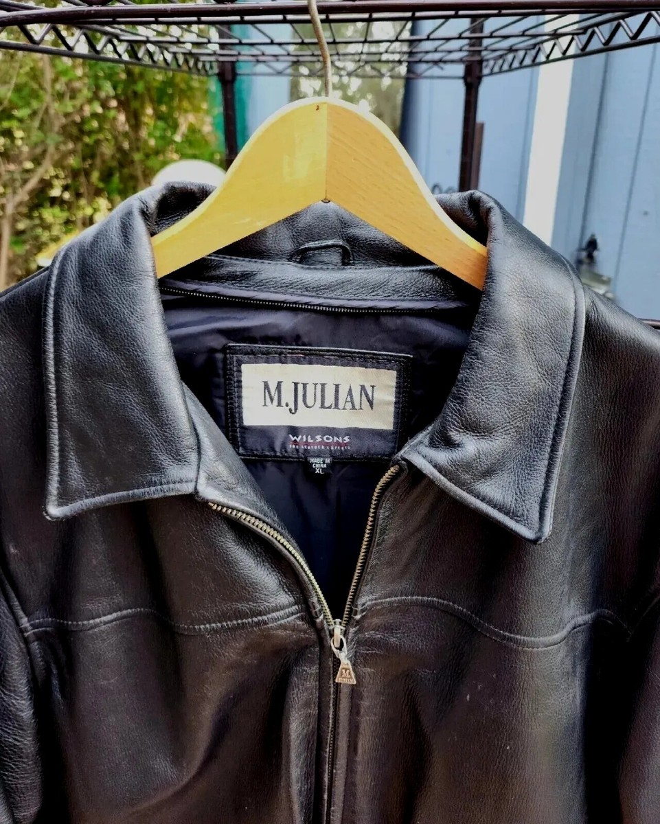 Wilsons Leather M Julian Black Leather Jacket Zip-Up Y2K Wilsons Leather M Julian Black Leather Jacket Zip-Up Y2K
