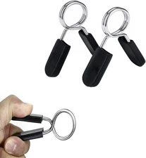 Standard 1" Barbell Bar Clamps Spring Collar Clips Gym Weight Dumbbell Lock Pair