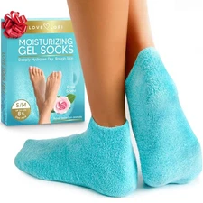 Moisturizing Socks - Gel Silicone Aloe Spa Socks (Up to Size 8.5) Infused with V