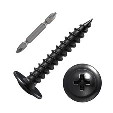 Black Truss Head Wood Screws 150 PCS 8 x 1-1/2" Self Tapping Zinc Oxide
