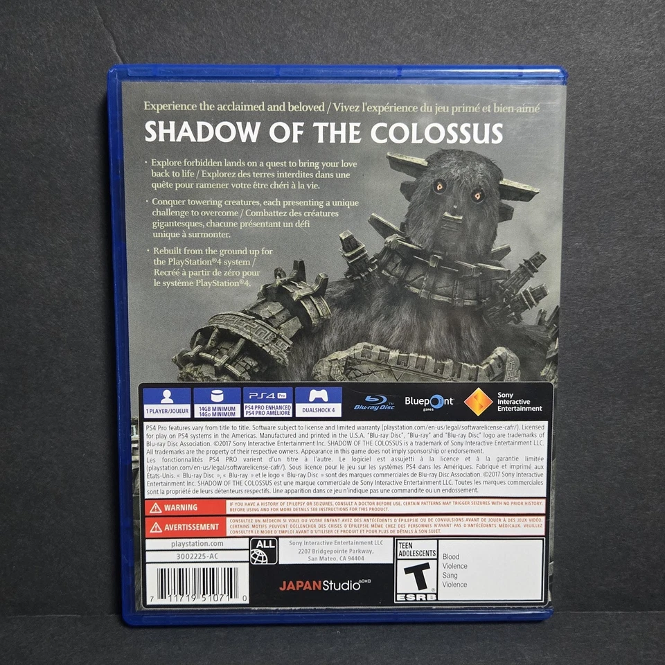Shadow Of The Colossus (Playstation 4) CIB Complete - Image 3 of 4