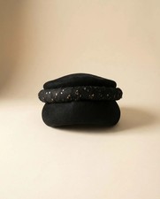1960s Adolpho II Admiration - New York Paris - Black Felt Vintage Hat with