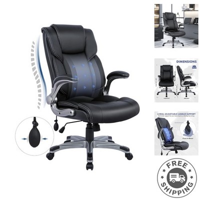Modern Ergonomic Computer Desk Chair - Swivel with Inflatable Lumbar Support