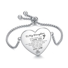 To My Daughter Bracelet Inspirational Bracelet Engraved Personalized from dad