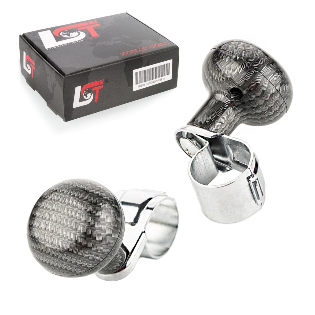 2X Steering Aid Steering Wheel Knob 360° Carbon For OPEL
