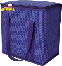 Medium Insulated Food Delivery Bag – 13"X7"X13", Blue ⭐️⭐️⭐️⭐️⭐️