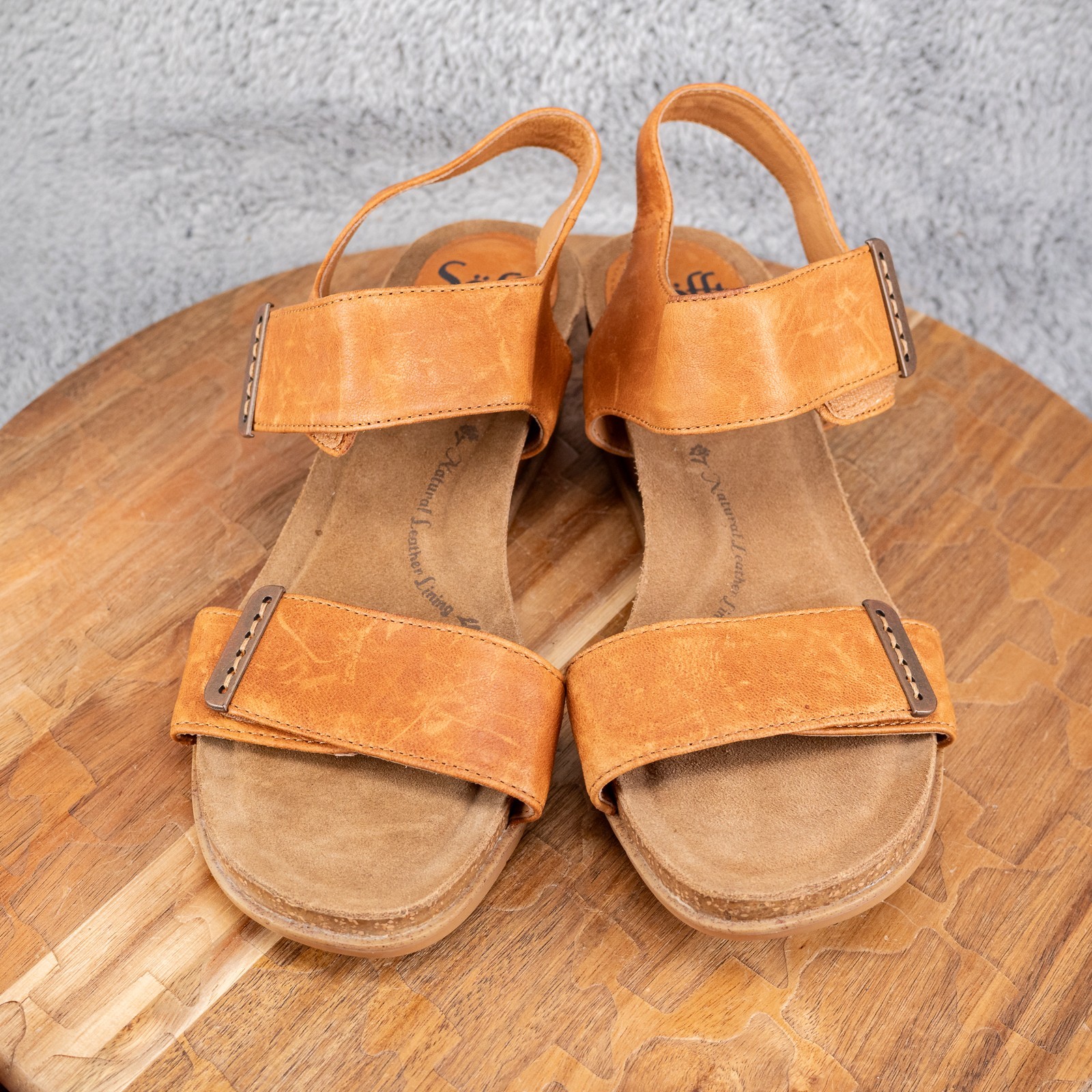 APL Sandalo con zeppa Sofft Verdi pelle marrone donna tg. 8 M