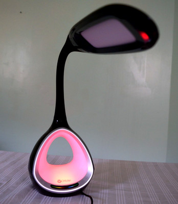 OttLite LED Desk Lamp with Color Changing Tunnel & USB.  Black